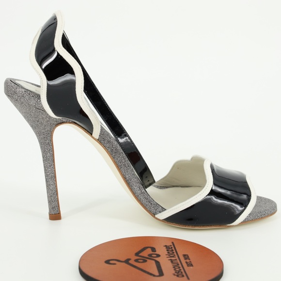 FRANCESCA BELLAVITA Stardust Black Patent Leather Sandals - Picture 1 of 7